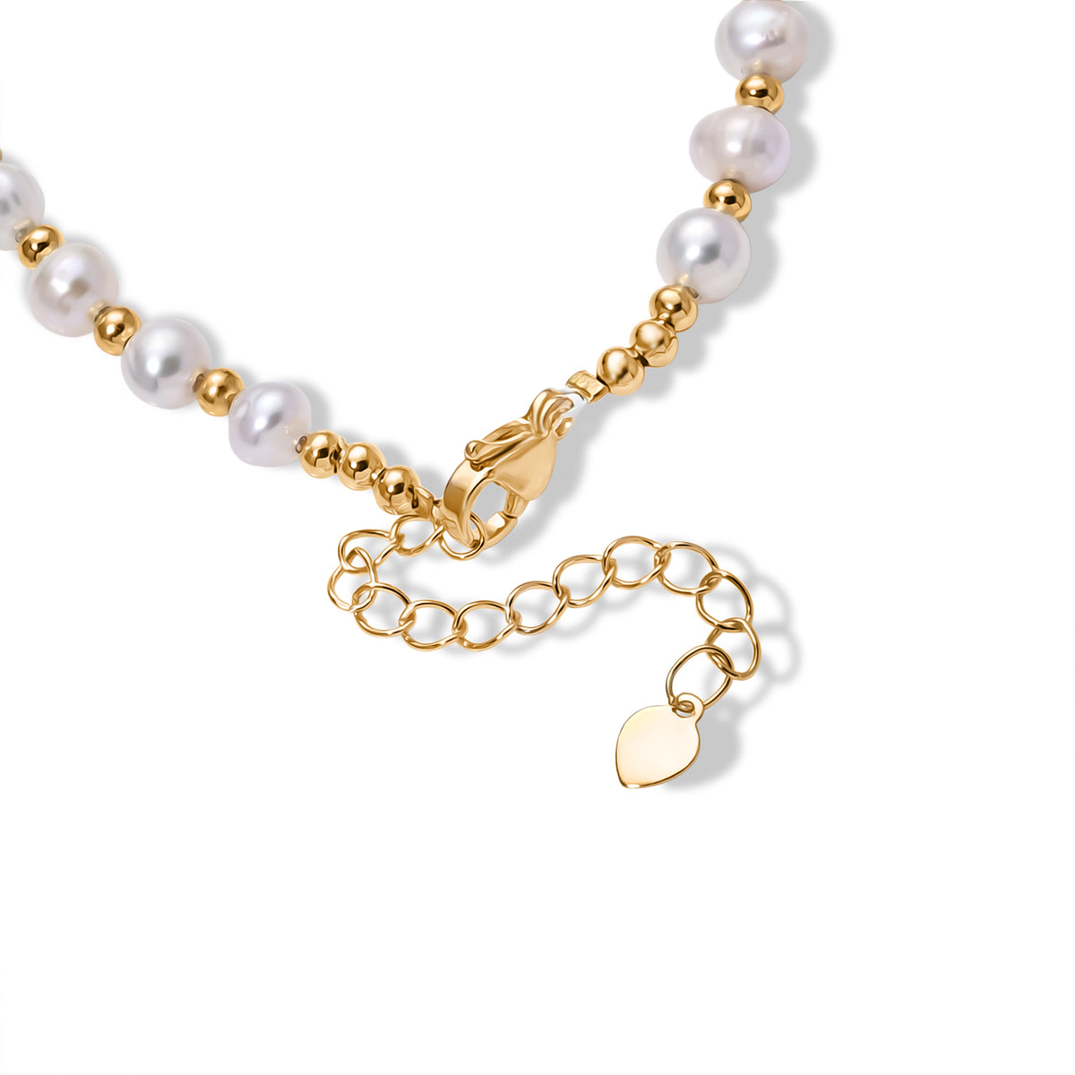 White Freshwater Pearl Adjustable Beads Bracelet (Size - 6.5-2) in Yellow Gold Tone 15.00 Ct. V32521192 4