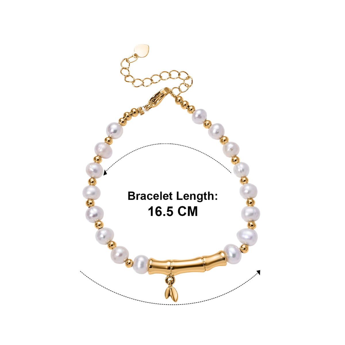 White Freshwater Pearl Adjustable Beads Bracelet (Size - 6.5-2) in Yellow Gold Tone 15.00 Ct. V32521192 5