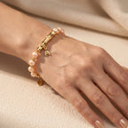 Peach Fresh Water Pearl Adjustable Beads Bracelet (Size - 6.5+2 Ext) in Yellow Gold Tone 15.00 Ct._8666380_1