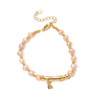 Peach Fresh Water Pearl Adjustable Beads Bracelet (Size - 6.5+2 Ext) in Yellow Gold Tone 15.00 Ct._8666380_4