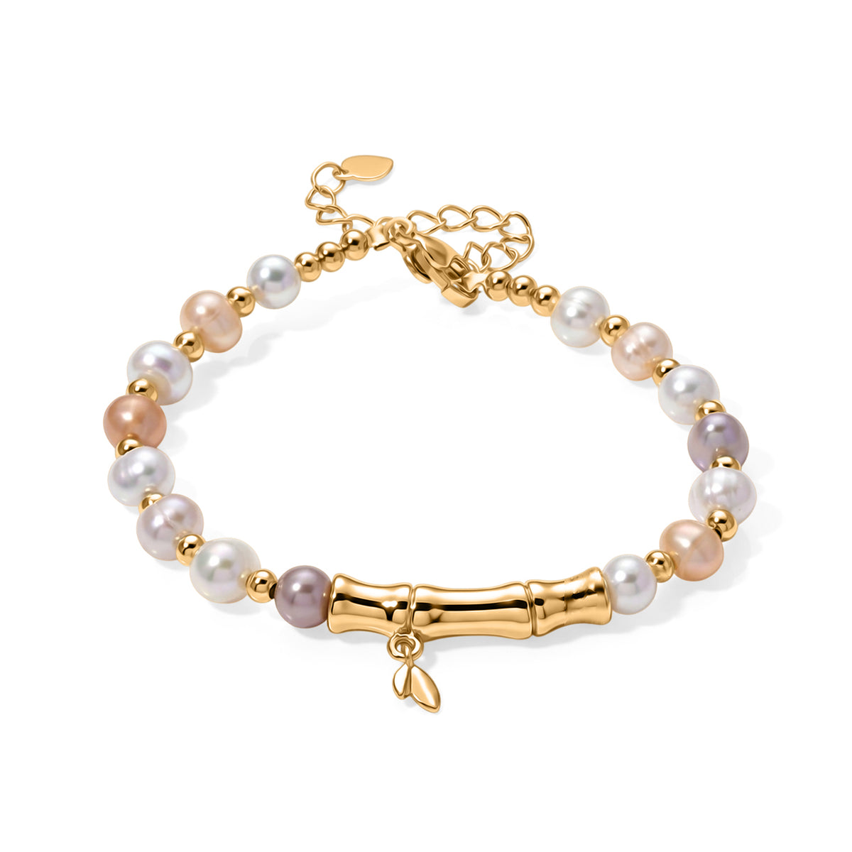 Multicolour Freshwater Pearl Adjustable Beads Bracelet (Size - 6.5-2 Ext) in Yellow Gold Tone 15.00 Ct. V32521024 0