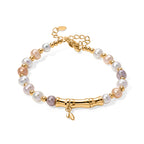 Multi Color Fresh Water Pearl Adjustable Beads Bracelet (Size - 6.5+2 Ext) in Yellow Gold Tone 15.00 Ct._8666381