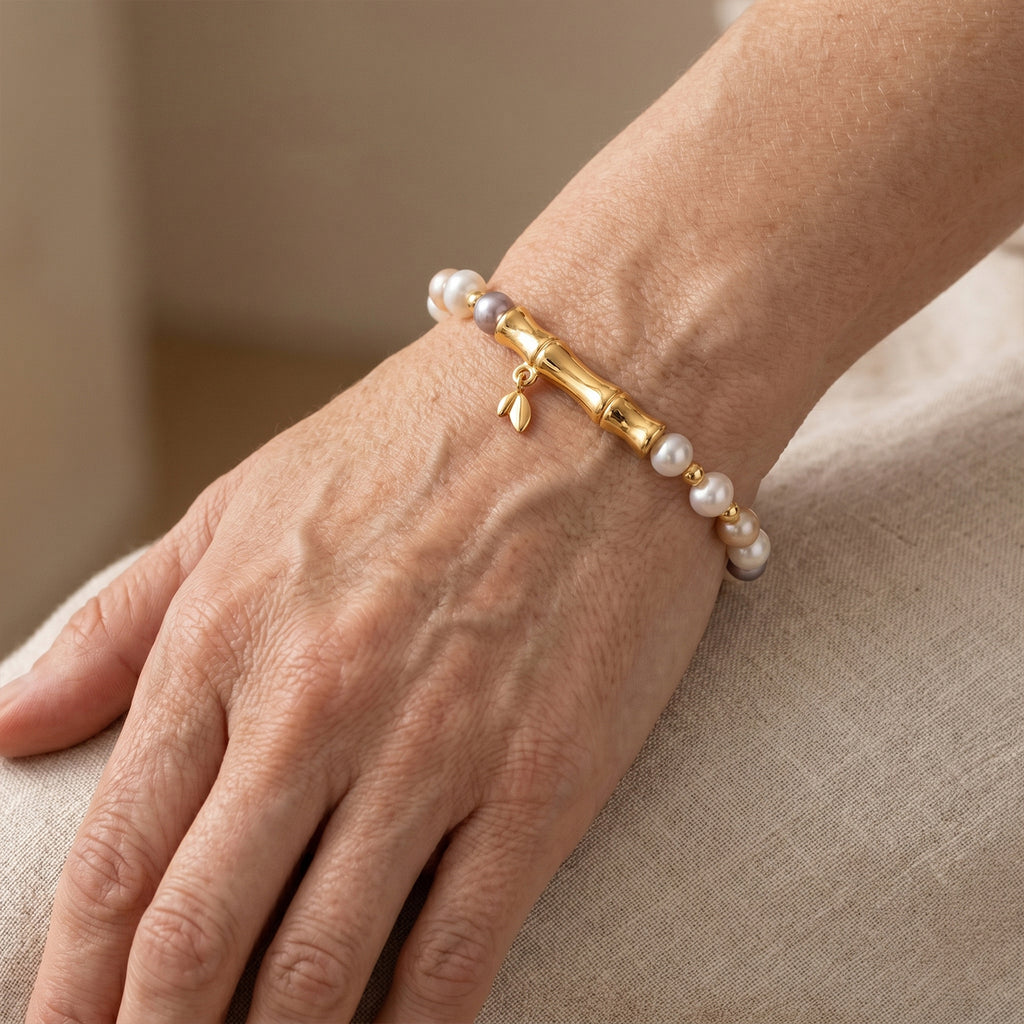Multi Color Fresh Water Pearl Adjustable Beads Bracelet (Size - 6.5+2 Ext) in Yellow Gold Tone 15.00 Ct._8666381_1