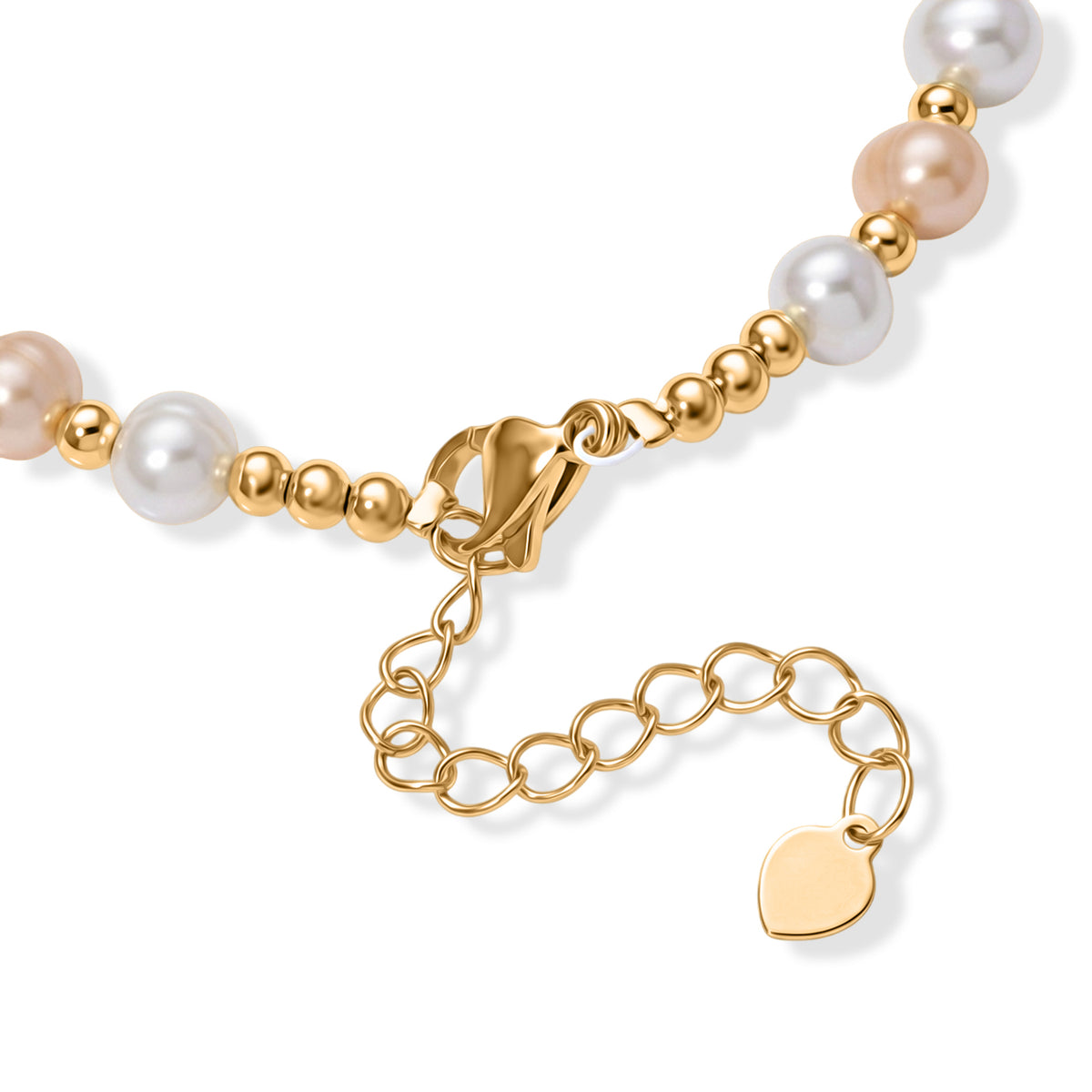 Multicolour Freshwater Pearl Adjustable Beads Bracelet (Size - 6.5-2 Ext) in Yellow Gold Tone 15.00 Ct. V32521024 4