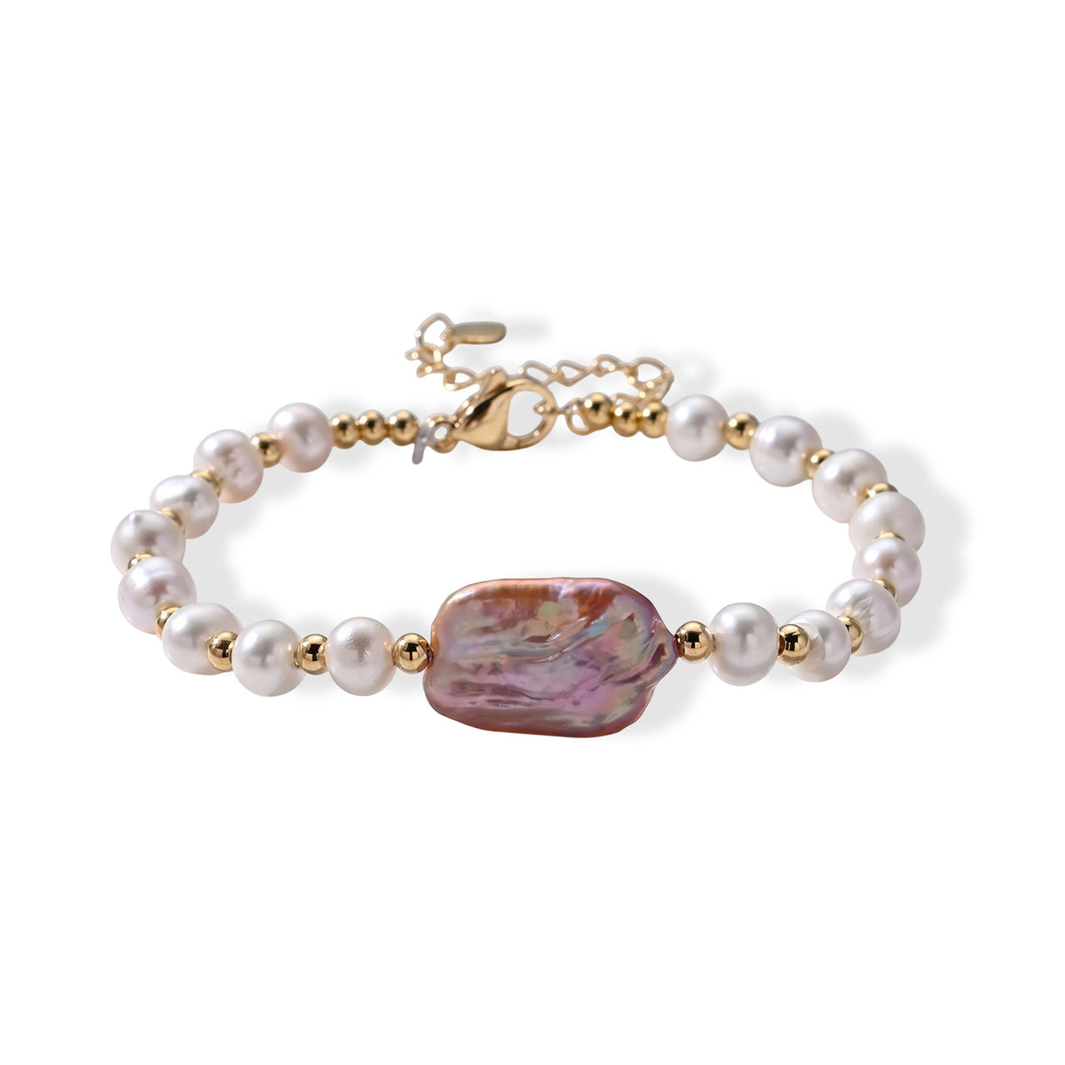 Multi Colour Keshi Pearl &amp; Multi Colour Fresh Water Pearl Adjustable Bracelet (Size 6.5+2 Ext)  20.00 Ct.. V32520879 0