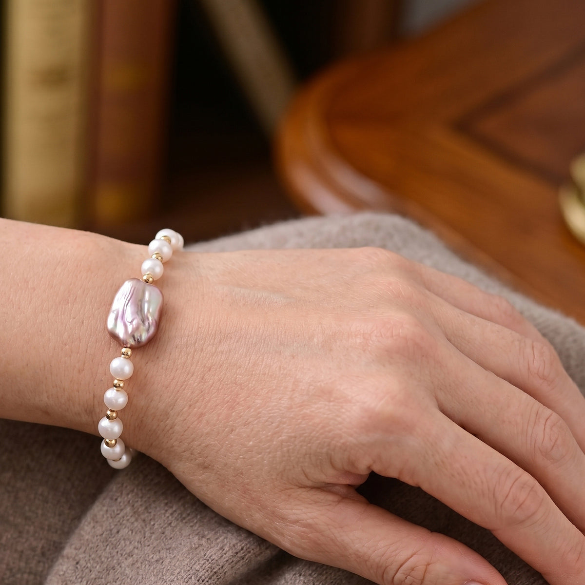 Multi Colour Keshi Pearl &amp; Multi Colour Fresh Water Pearl Adjustable Bracelet (Size 6.5+2 Ext)  20.00 Ct.. V32520879 2