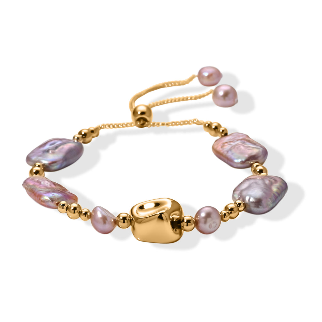 Multi Color Keshi Pearl & Multi Color Fresh Water Pearl Adjustable Beads Bracelet (Size 6.5-9)_8666394