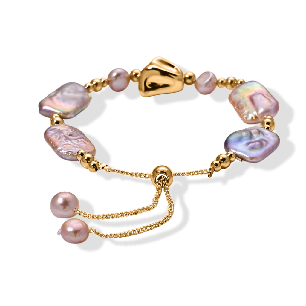 Multi Color Keshi Pearl & Multi Color Fresh Water Pearl Adjustable Beads Bracelet (Size 6.5-9)_8666394_3