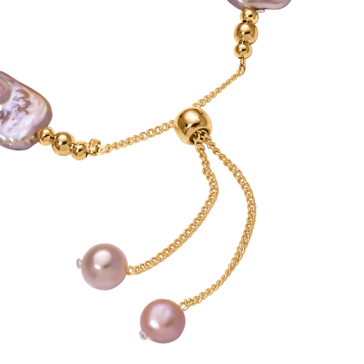 Multi Colour Keshi Pearl &amp; Multi Colour Freshwater Pearl Adjustable Beads Bracelet (Size 6.5-9) V32520089 5