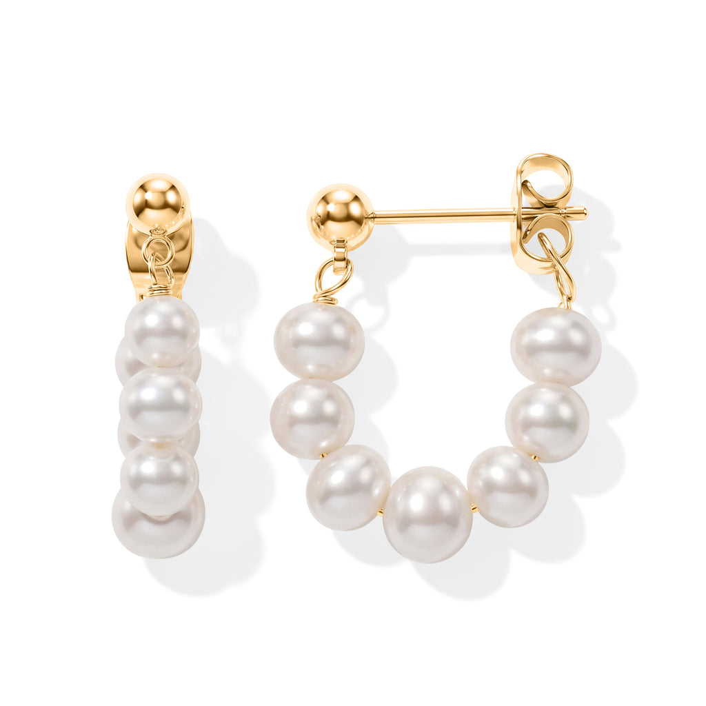 White Fresh Water Pearl Earrings with Push Backs_8666397
