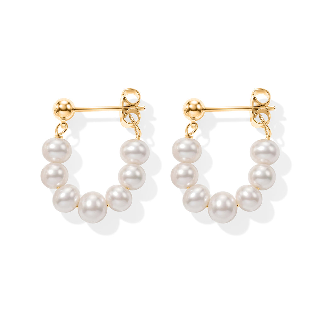White Fresh Water Pearl Earrings with Push Backs_8666397_3