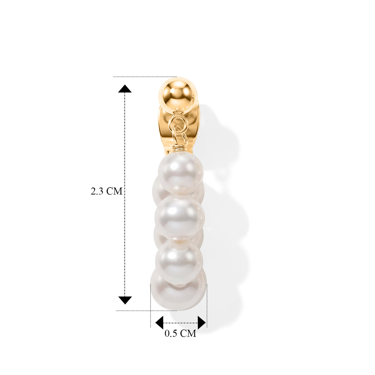 White Freshwater Pearl Half Hoop Earrings V32702187 5