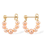 Peach Fresh Water Pearl Beads Earring with Push Back_8666398_3