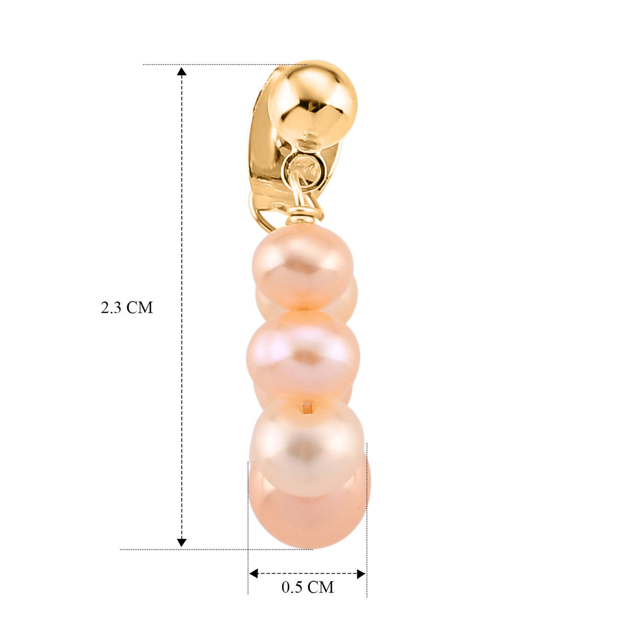 Peach Freshwater Pearl Half Hoop Earrings V32513690 5