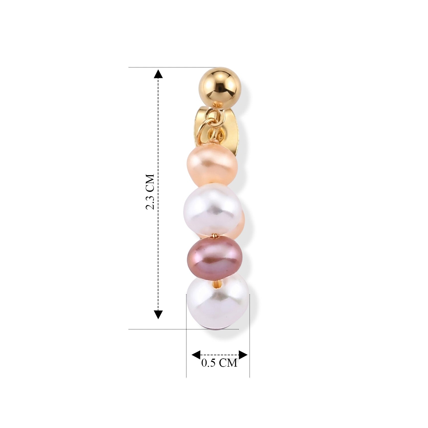 Multi Color Fresh Water Pearl Beads Earring with Push Back V32529761 3