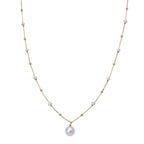White Edison Pearl & White Fresh Water Pearl Adjustable Beads Necklace (Size - 18+2 Ext) in Yellow Gold Tone 13.00 Ct._8666420