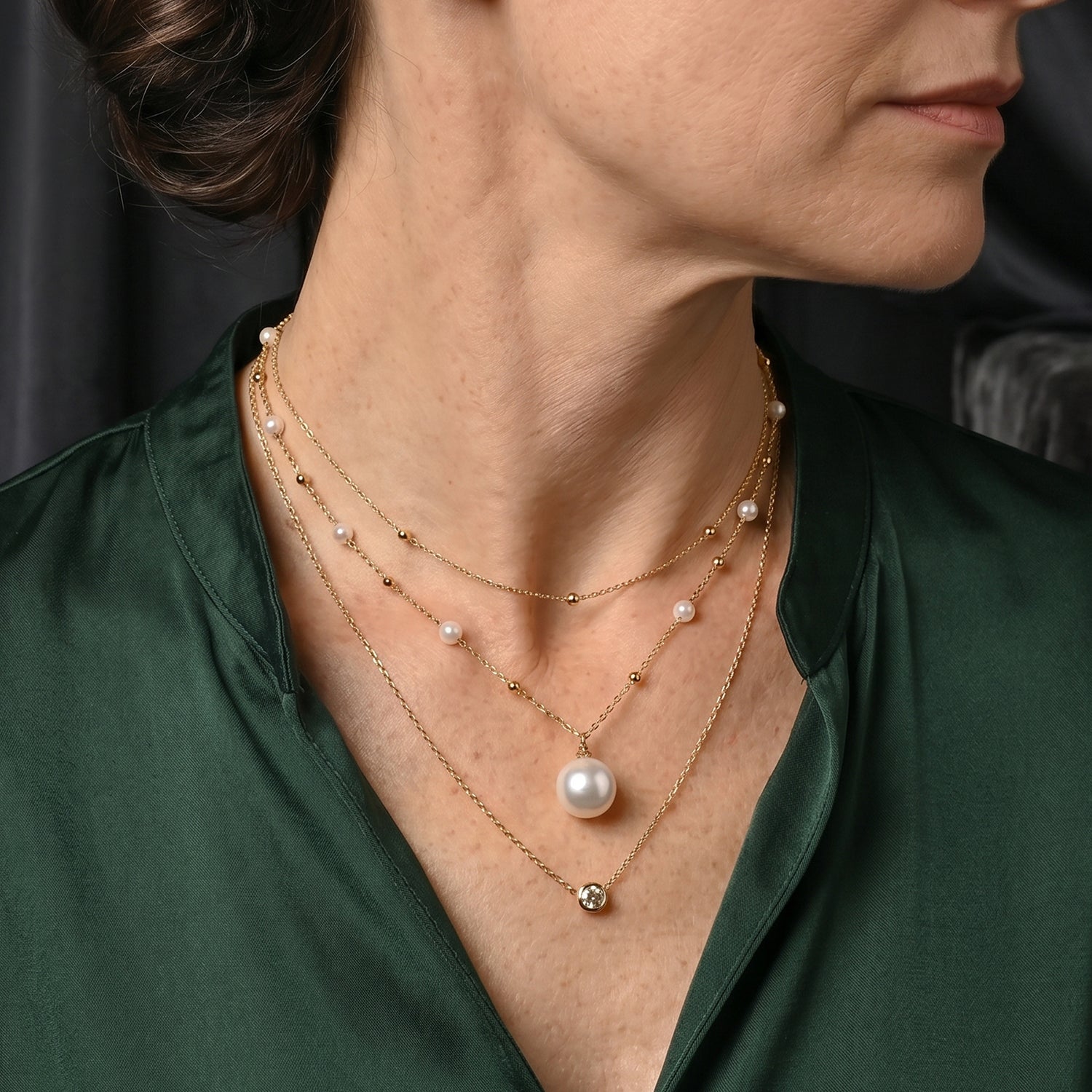 White Edison Pearl &amp; White Freshwater Pearl Adjustable Beads Necklace (Size - 18-2 Ext) 8666420 3