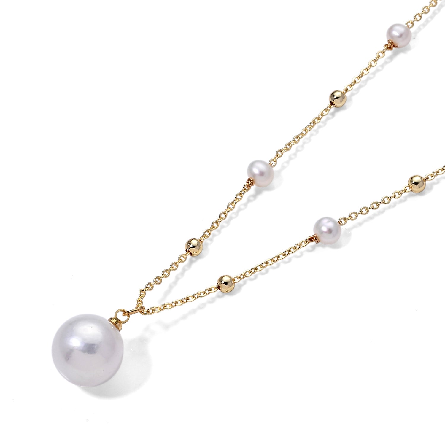 White Edison Pearl &amp; White Freshwater Pearl Adjustable Beads Necklace (Size - 18-2 Ext) 8666420 4