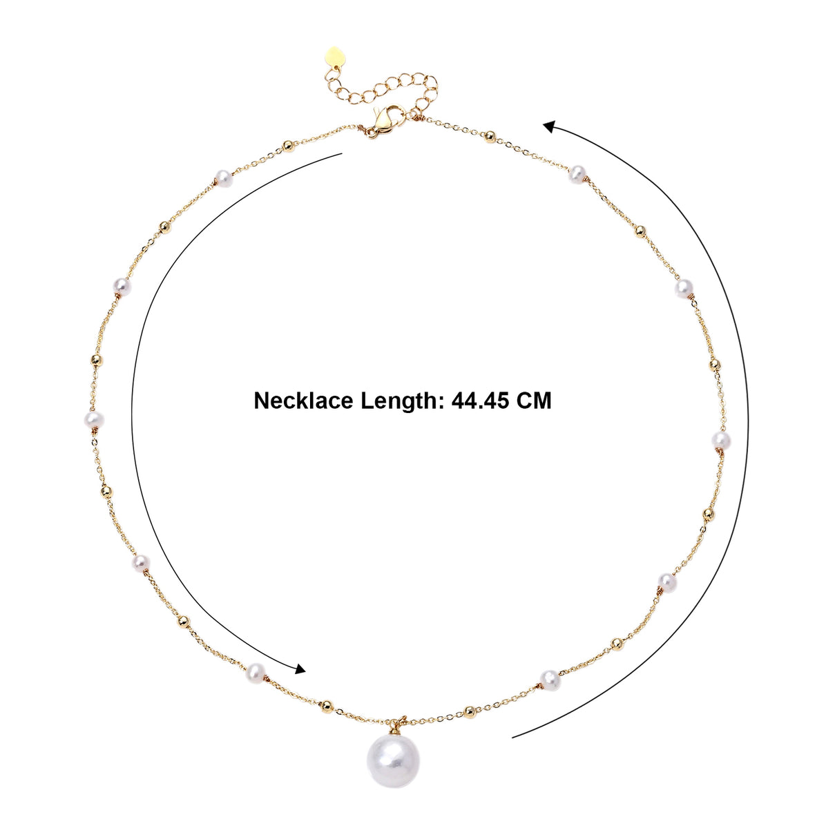White Edison Pearl &amp; White Freshwater Pearl Adjustable Beads Necklace (Size - 18-2 Ext) 8666420 6
