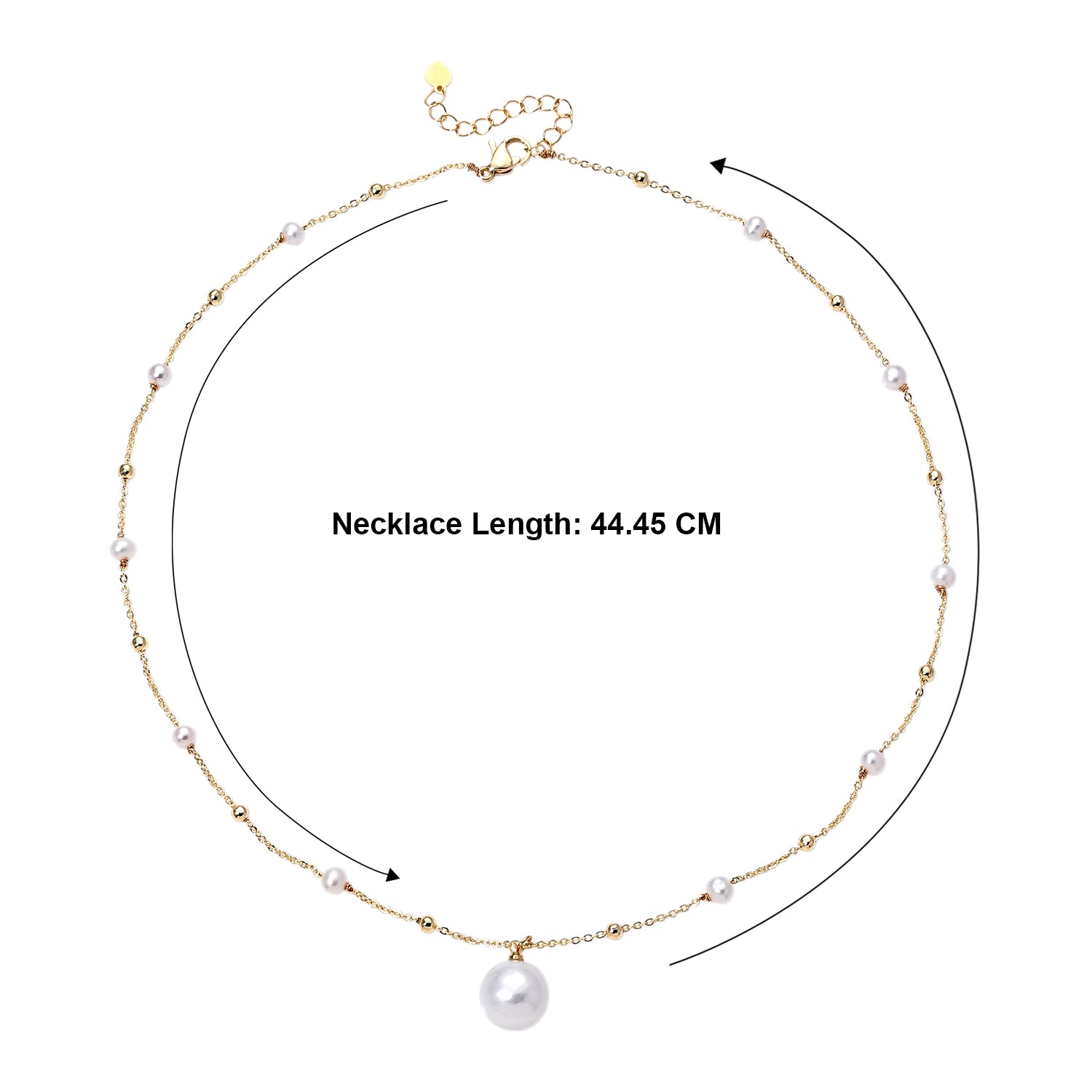 White Edison Pearl &amp; White Freshwater Pearl Adjustable Beads Necklace (Size - 18-2 Ext) 8666420 6