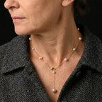 White Fresh Water Pearl Adjustable Beads Necklace (Size - 20) in Yellow Gold Tone 15.00 Ct._8666429_1