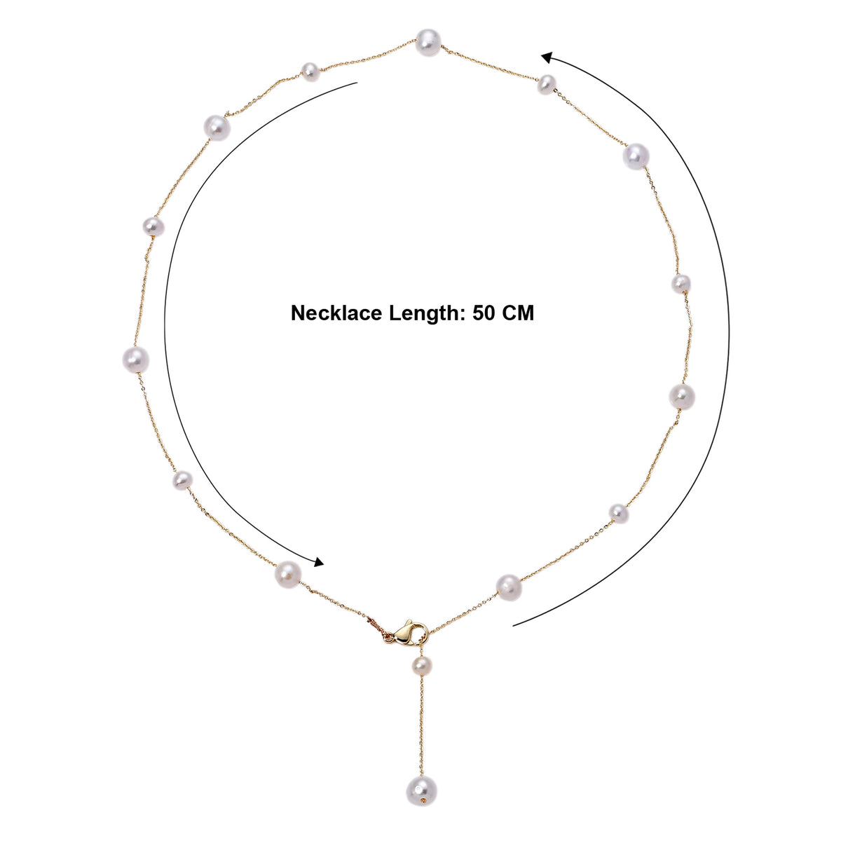 White Freshwater Pearl Adjustable Beads Necklace (Size - 20) in Yellow Gold Tone 15.00 Ct. V32606141 5