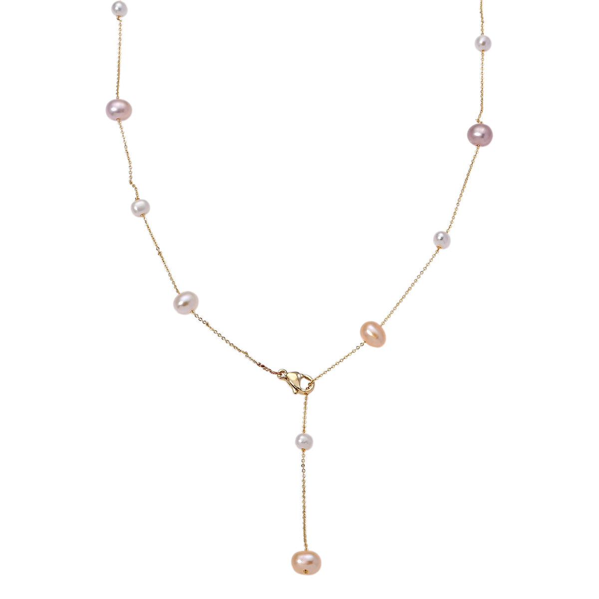 Multicolour Freshwater Pearl Adjustable Beads Necklace (Size - 20) in Yellow Gold Tone 15.00 Ct. V32605188 0