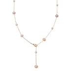 Peach Fresh Water Pearl Adjustable Beads Necklace (Size - 18+2 Ext) in Yellow Gold Tone 15.00 Ct._8666430