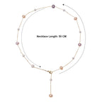 Peach Fresh Water Pearl Adjustable Beads Necklace (Size - 18+2 Ext) in Yellow Gold Tone 15.00 Ct._8666430_4