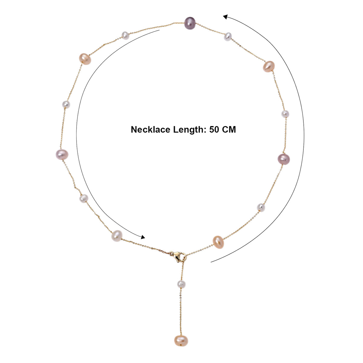 Multicolour Freshwater Pearl Adjustable Beads Necklace (Size - 20) in Yellow Gold Tone 15.00 Ct. V32605188 5