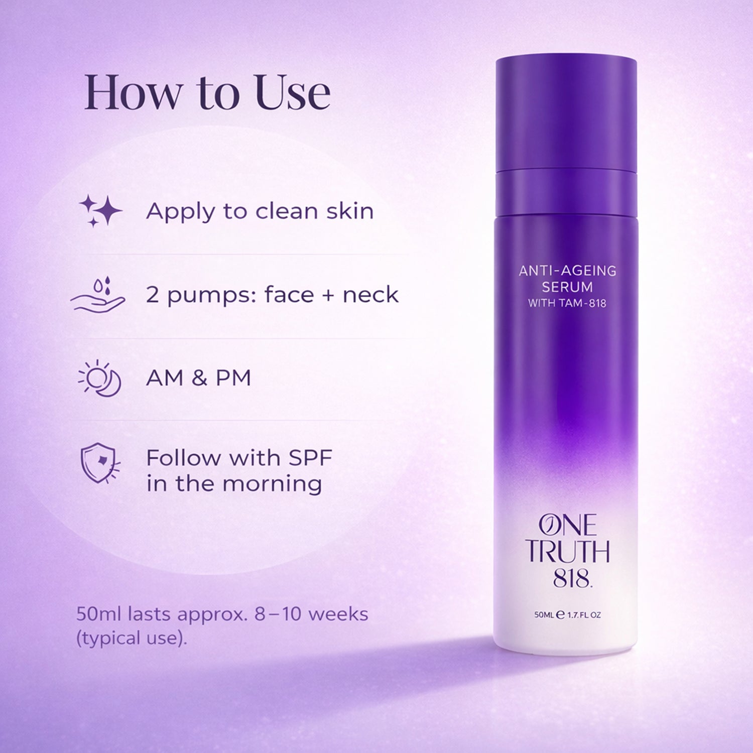 One Truth 818- Anti-Ageing Serum - 50ml 8666626 5