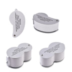 Set of 2 LED Illuminated Pocket Jewellery Loupe Magnifiers (30X & 40X) - Silver & Brown_8666632_4