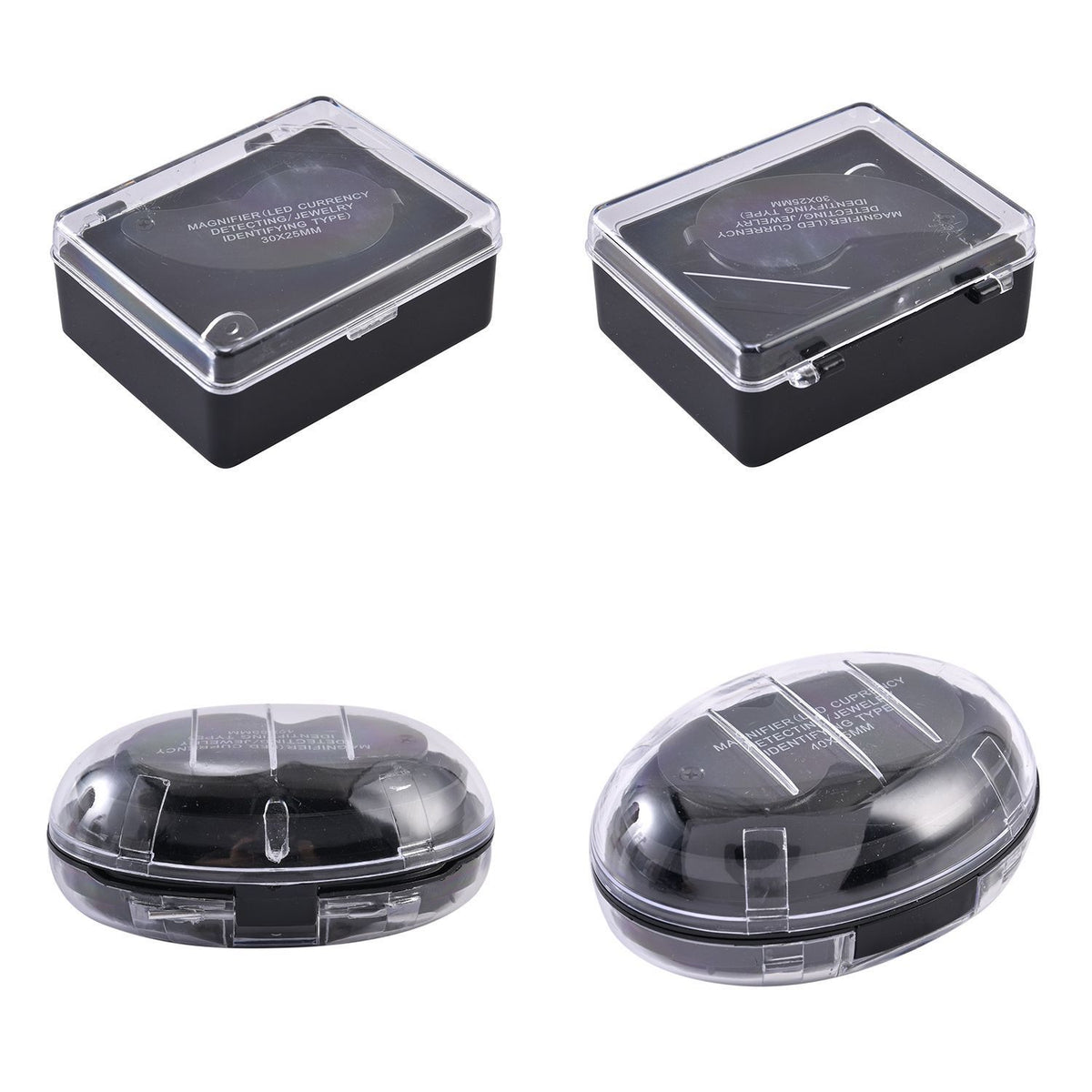 Set of 2 LED Illuminated Pocket Jewellery Loupe Magnifiers (30X &amp; 40X) - Black V32637426 4