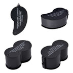 Set of 2 LED Illuminated Pocket Jewellery Loupe Magnifiers (30X & 40X) - Black_8666633
