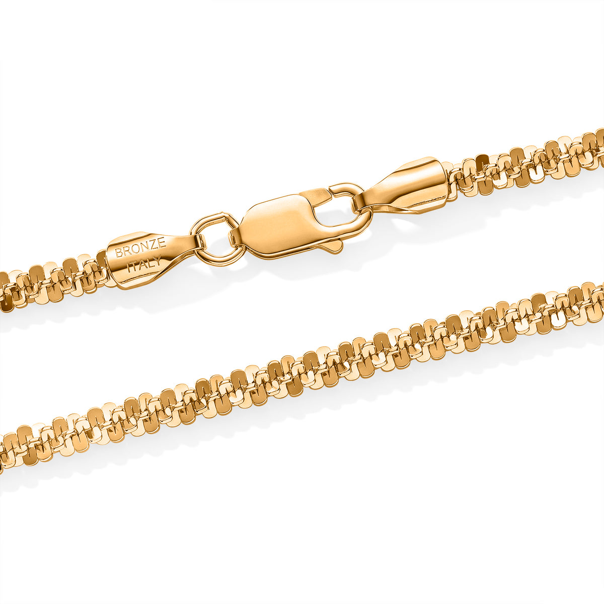 Bronzella Collection - 18K Gold Overlay Italian Made Rock Necklace (Size - 20) Weight 10.60 Grams V32603185 1