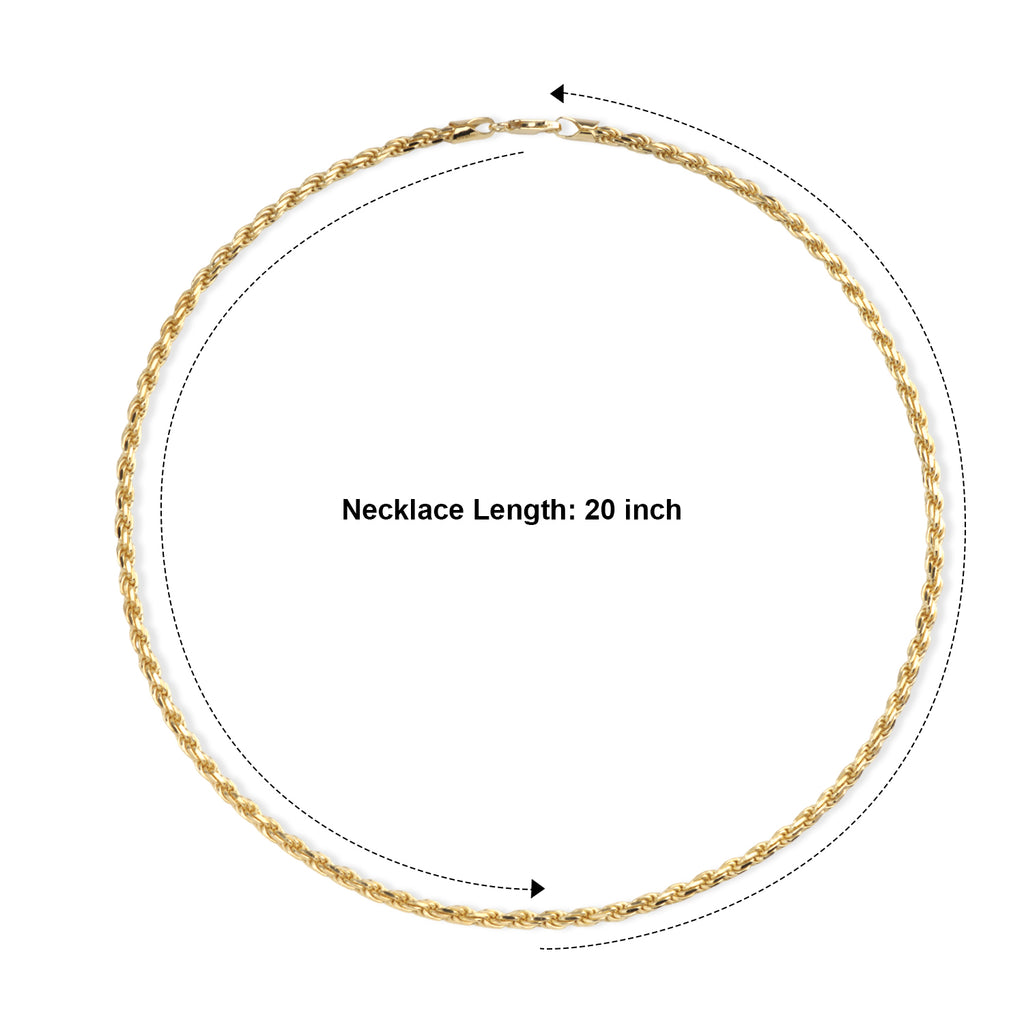 Bronzella Collection - 18K Gold Overlay Italian Made Solid Rope Necklace  (Size - 20) Weight 22.13 Grams_8666668_4