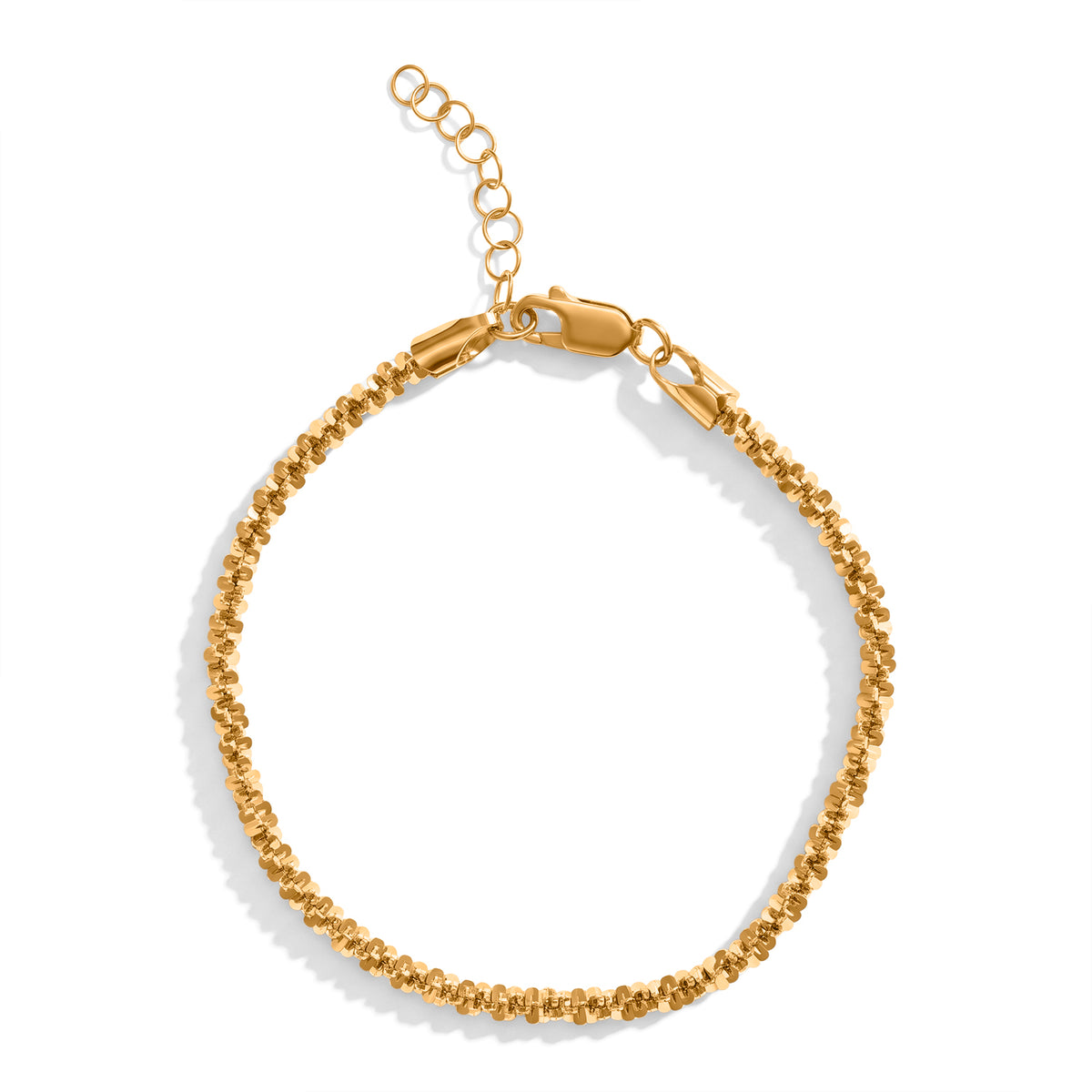 Bronzella Collection - 18K Gold Overlay Italian Made Rock  Bracelet (Size - 7+1 Ext) V32640596 0