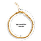 Bronzella Collection - 18K Gold Overlay Italian Made Rock  Bracelet (Size - 7+1 Ext)_8666730_2