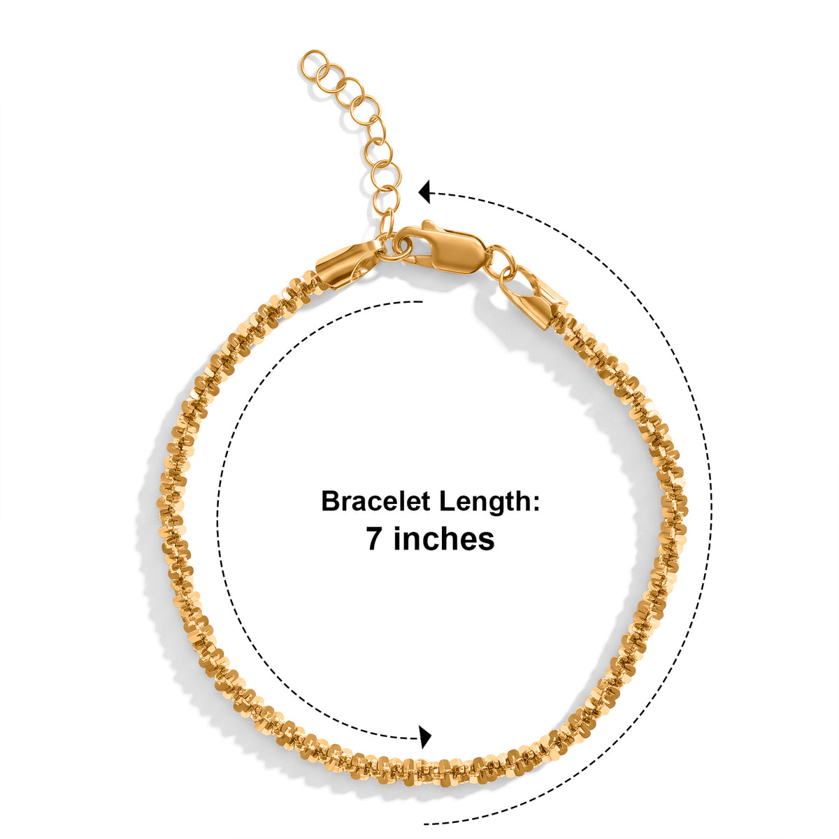Bronzella Collection - 18K Gold Overlay Italian Made Rock  Bracelet (Size - 7+1 Ext) V32640596 2