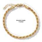 Bronzella Collection - 18K Gold Overlay Italian Made Rope Bracelet (Size - 7+1 Ext)  Weight 8.42 Grams_8666731_3