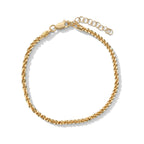 Bronzella Collection - 18K Gold Overlay Italian Made Rock Bracelet (Size - 7+1 Ext)_8666732