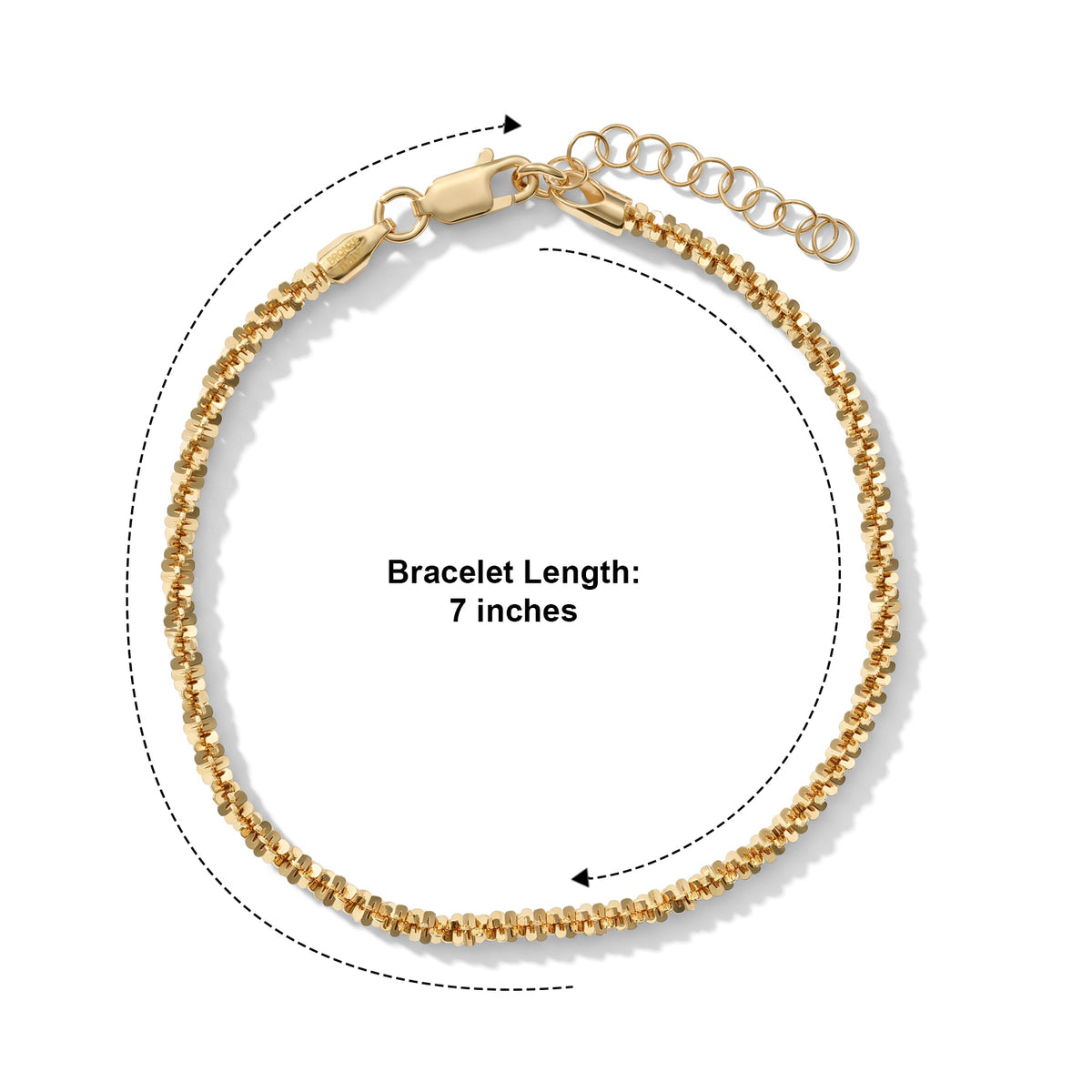 Bronzella Collection - 18K Gold Overlay Italian Made Rock Bracelet (Size - 7+1 Ext) V32576446 2
