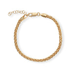 Bronzella Collection - 18K Gold Overlay Italian Made Spiga Bracelet (Size - 7+1 Ext) Weight 7.20 Grams_8666740
