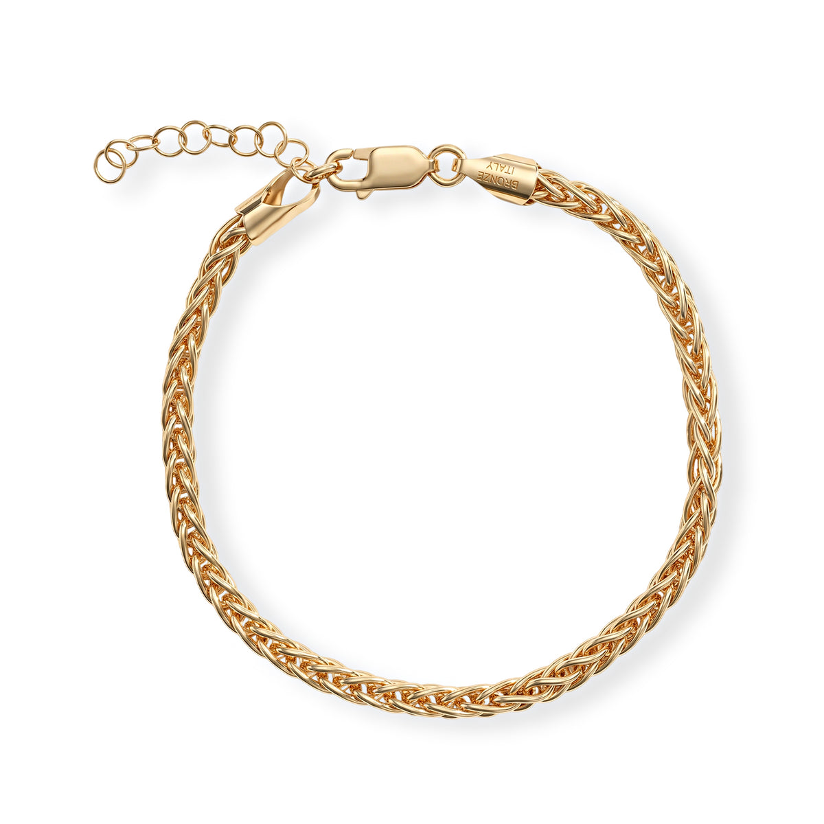 Bronzella Collection - 18K Gold Overlay Italian Made Spiga Bracelet (Size - 7+1 Ext) Weight 7.20 Grams V32603161 0