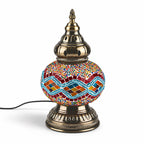 LIVMORE Turkish Mosaic Glass Table Lamp E14 Mains Powered UK Plug - Multicolour_8666775