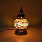 LIVMORE Turkish Mosaic Glass Table Lamp E14 Mains Powered UK Plug - Multicolour_8666775_1
