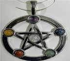 Multi Gemstones Pentagram Chakra Pendant_8667253