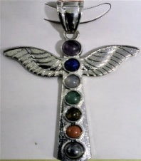Multi Gemstones Cross Chakra Pendant 2.00 Ct. 8667354 0