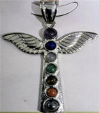 Multi Gemstones Cross Chakra Pendant 2.00 Ct._8667354
