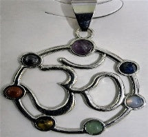 Multi Gemstones Om Chakra Pendant 2.00 Ct. 8667355 1